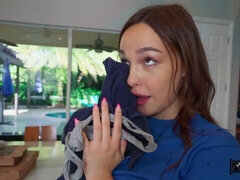 Stor rumpe, Stor kukk, Store pupper, Kukk suging, Brunette, Bakfra, Naturlige bryster, Synsvinkel