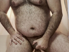 Spermaladung, Fett, Behaart, Selbstgemacht, Masturbation, Solo