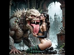 Gros cul, Bikini, Gothique, Énorme, Monstre, Petite femme, Adolescente, Nénés