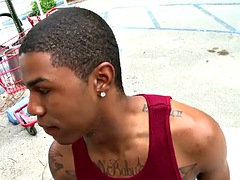 Amatorka, Analny, Czarny, Wytrysk, Ciemna karnacja, Gej, Na wolnym powietrzu, Tatuaż