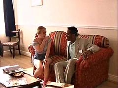 美女, デカチン, 黒人, ブロンド, フェラチオ, 黒人, ハードコア, ヴィンテージ