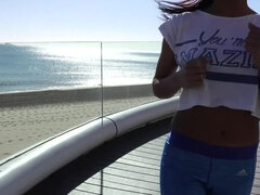 Schönheit, Europäisch, Masturbation, Im freien, Solo, Titten