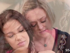 Smooching, lesbian stories, breast massage