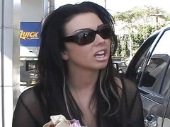 two friends approach a woman on the street and persuade her to have sex