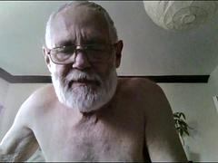 Grandpa cum on webcam