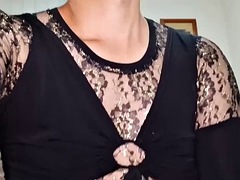 81v 4k lace pantyhose on sexy legs with nail polish