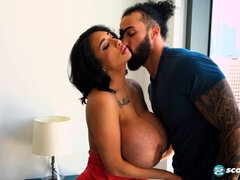 Watch James Angel and Mariza Rabbit go wild with pussy eating, tit fucking, and cum play in high heels