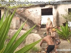 Anaal, Grote kont, Badpak, Hondjeshouding, Hd, Latijnse vrouw, Portugees, Trio