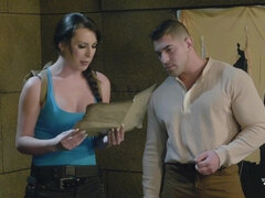 Tomb Rider: A XXX Trans Parody - brunette tranny gives head Chanel Santini