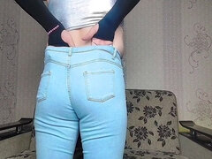 Hands Free Cumshot Femboy Masturbating with Cute Smooth Legs Making Hot Load of Big Cum Fountain Out