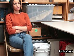 Teen Latina thief blows after getting caught