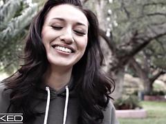 Tyttö, Iso kulli, Isot tissit, Suihinotto, Ruskeahiuksinen, Rankka, Tissit