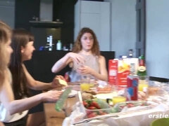 Naughty babe rides Sybian toy