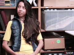 Pik sutte, Hd, Latinsk, Kontor, Lille kvinde, Mager, Teenager