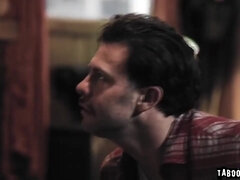 Grosser schwanz, Braunhaarige, Kehlenfick, Fingern, Behaart, Hd, Flotter dreier