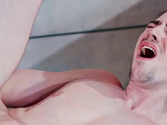 BBC gay fucks white guy in anal hole in missionary