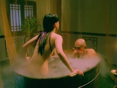 아시안, 흑갈색 머리, Hd, 스타킹, 쓰리섬