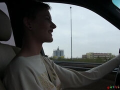 Auto, Sormetus, Tyttöystävä, Lesbo, Selkäsauna, Ulkona, Pillu