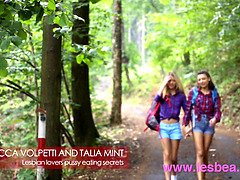 Lesbian lovers Rebecca Volpetti and Talia Mint pussy