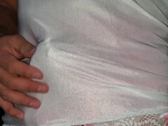 White Shiny Nylon Vintage Slip