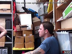 Chubby teen busted by a mall cop after she stole something