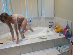 Amateur, Rubia, Lamidas, Orgasmo, Coño, Afeitado, Ducha, Desnudarse