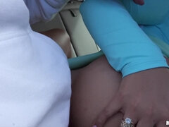 Amerikansk, Bil, Enorm, Utomhus, Pov, Verklighet, Slampa, Tuttar