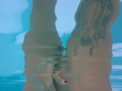 Young busty brunette Iris Lucky - Playful By The Pool - Iris solo