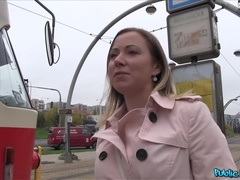 Cute Blonde Opens Legs for Free Transit