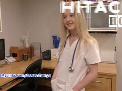 BTS and bloopers of Stacy Shepard's "Don't Tell Doc I Cum on the Clock" at HitachiHoes.com medical center