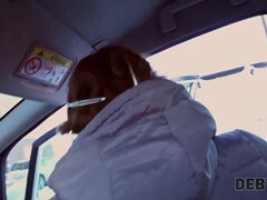 Russian teen chick with debt takes stranger's hard cock for a ride in POV reality video