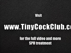 SPH disdaining femdom humiliates crossdresser with cockcage