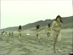 japanese naked girls running on the beach