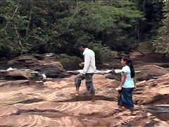 Amatőr, Ázsiai, Fürdő ruha, Szabadban, Gyengéd kefélés