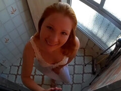 Hot russian red hair teen fucked outdoor