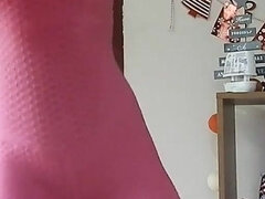 18, 아마추어, 금발의, 혼자, 스판덱스, 청소년, 젖가슴