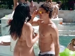 Students organized a pool party and it's a nice place for sex