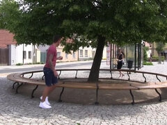 Young couple fucking outdoors