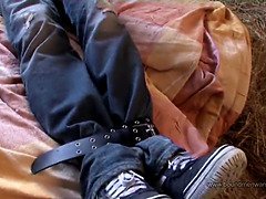 ボンデージ, 着衣女と全裸男, フェムドム, 手コキする, Hd, 拘束