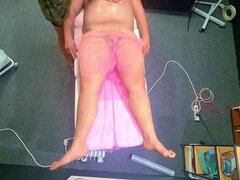 Fat Guy Falls Off Massage Table - Funny Happy Ending with Pegging & Prostate Massage