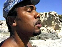 A hot German woman receives a double penetration on the beach