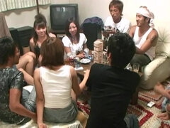 Asiatique, Groupe, Japonaise, Orgasme, Orgie, Fête, Dénudage, Étudiant