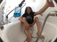 Leie, Bad, Masturbation, Transfrau, Solo