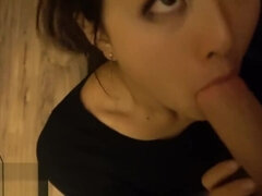 Amatööri, Suihinotto, Rankka, Hd, Sekarotuinen, Korealainen, Näkökulma pov, Niellä