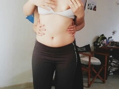 Real orgasm, lesbian threesome, atural tits