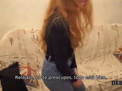 Redhead camarera pays off debt with hot POV sex in 4K