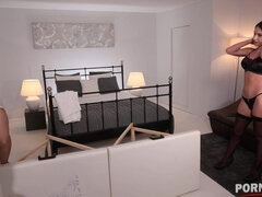 アナル, フェラチオ, 茶髪の, ダブル開発, ハードコア, ヒール, ロシア人, ストッキング