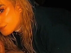 Slut Plays with Her Pussy Before Sucking and Fucking