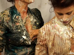 Souboj holek, Jídlo, Saténové, Punčochy, Vlhká