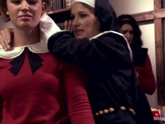 Strict Nun Punishes Naughty Girls - Lesdom Porn